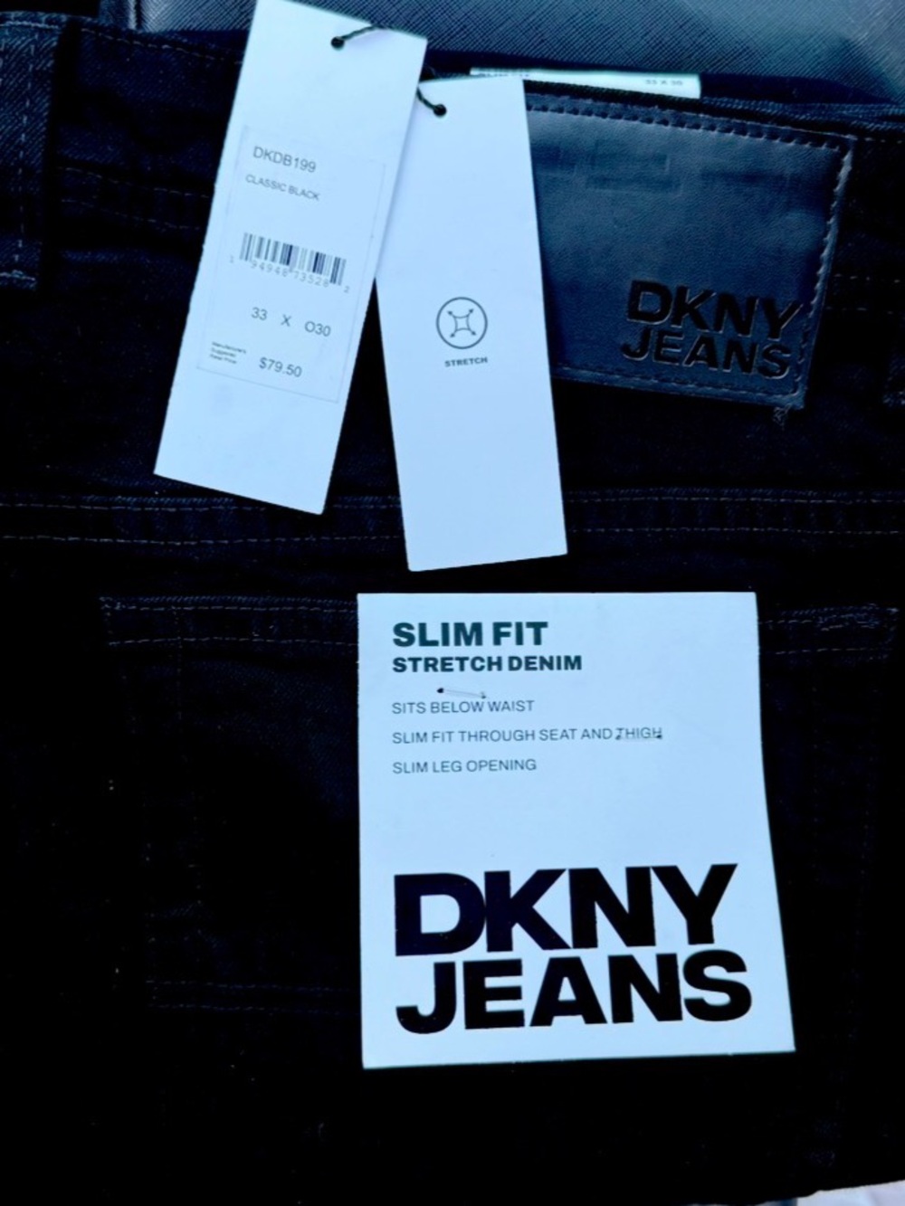 DKNY Men's Slim Straight Black Jeans - Picture 8 of 8